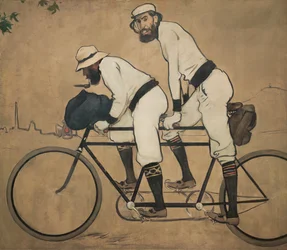 Ramon Casas und Pere Romeu auf einem Tandem